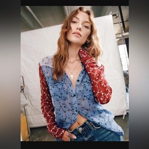 rag & bone Wyatt patchwork floral blouse